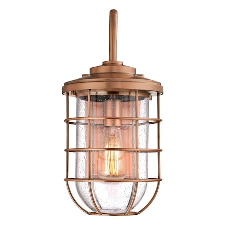 Westinghouse Fixture Wall Outdoor 60W Ferry Washed Copper Cage Clear Seeded Glass 6347900